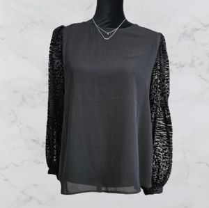 Jealous toTomato large women's long sleeve black blouse